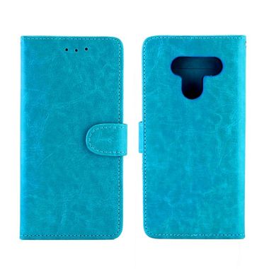 Peňaženkové kožené puzdro na LG Q60 - Baby Blue