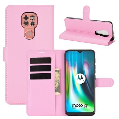 Peňaženkové kožené púzdro na Motorola Moto G9 PLay / E7 Plus - Ružová