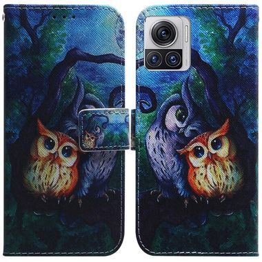 Peňaženkové kožené puzdro na Motorola Edge 30 Ultra - Oil Painting Owl