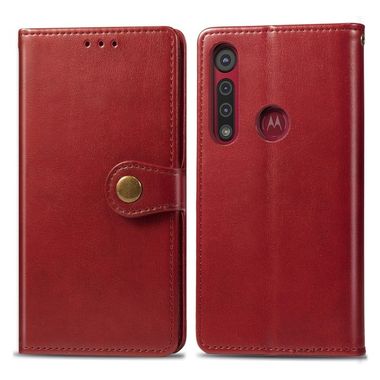 Peňaženkové kožené puzdro na Motorola Moto G8 Play - Červená