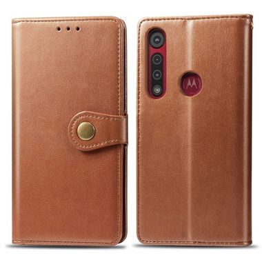 Peňaženkové kožené puzdro na Motorola Moto G8 Play - Hnedá