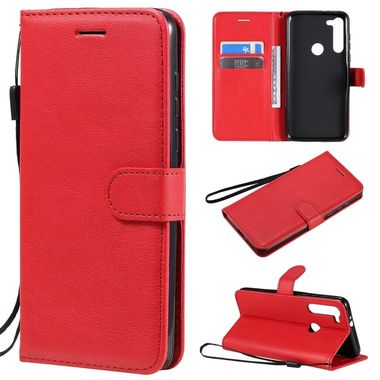 Peňaženkové kožené puzdro na Motorola Moto G8 Power - Červená