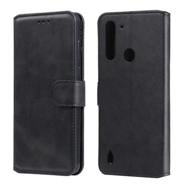 Peňaženkové kožené puzdro na Motorola Moto G8 Power Lite - Čierny