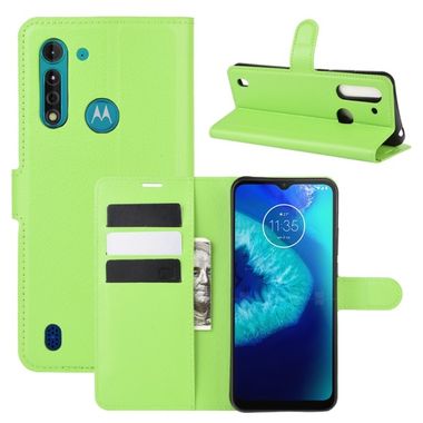 Peňaženkové kožené puzdro na Motorola Moto G8 Power Lite - Zelený