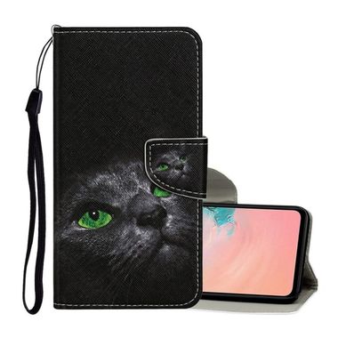 Peňaženkové kožené puzdro na Samsung Galaxy A02s - Black Cat