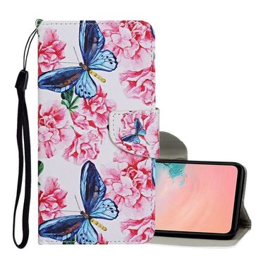 Peňaženkové kožené puzdro na Samsung Galaxy A02s - Dragonfly Flower