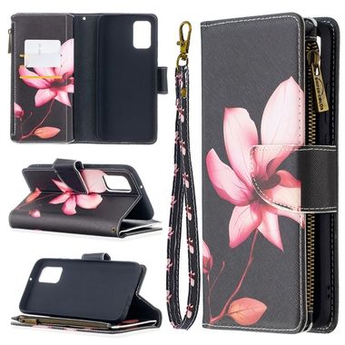 Peňaženkové kožené puzdro na Samsung Galaxy A02s - Lotus