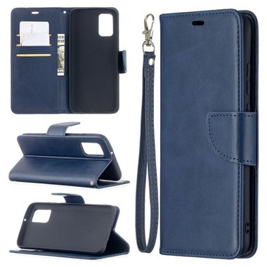 Peňaženkové kožené puzdro na Samsung Galaxy A02s - Modrá