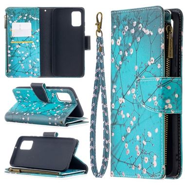 Peňaženkové kožené puzdro na Samsung Galaxy A02s - Plum Blossom