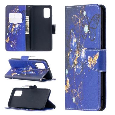 Peňaženkové kožené puzdro na Samsung Galaxy A02s - Purple Butterfly