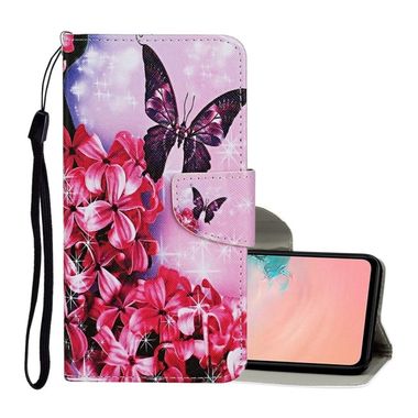 Peňaženkové kožené puzdro na Samsung Galaxy A02s - Red Flower Butterfly