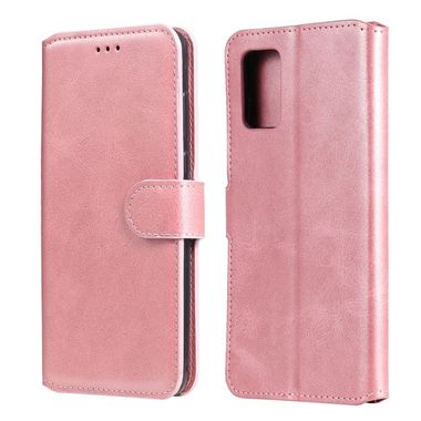 Peňaženkové kožené puzdro na Samsung Galaxy A02s - Ružovozlatá