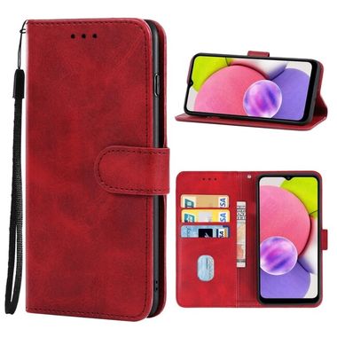 Peňaženkové kožené puzdro na Samsung Galaxy A04s – Červená