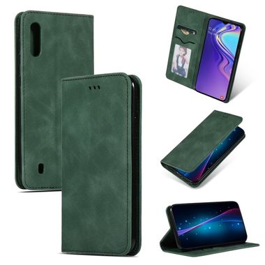 Peňaženkové kožené puzdro na Samsung Galaxy A10 - Army zelený