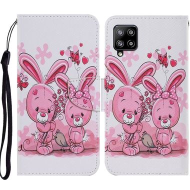 Peňaženkové kožené puzdro na Samsung Galaxy A12 - Cute Rabbit