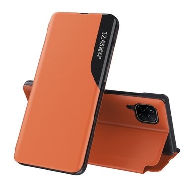 Peňaženkové kožené puzdro na Samsung Galaxy A12 - Oranžová