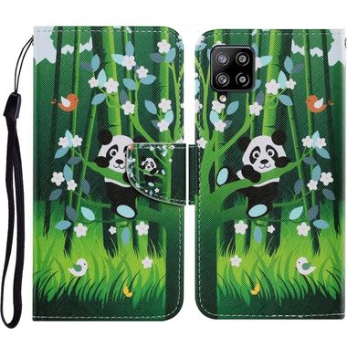 Peňaženkové kožené puzdro na Samsung Galaxy A12 - Panda