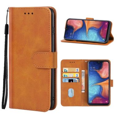 Peňaženkové kožené puzdro na Samsung Galaxy A20e - Hnedá