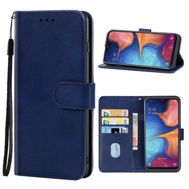 Peňaženkové kožené puzdro na Samsung Galaxy A20e - Modrá