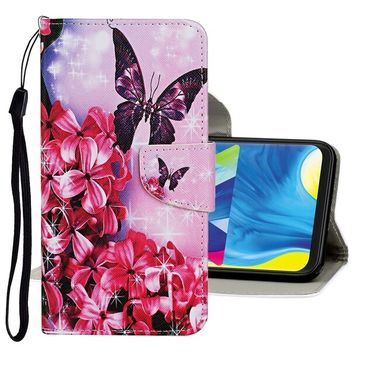 Peňaženkové Kožené puzdro na Samsung Galaxy A20e - Purple Butterfly