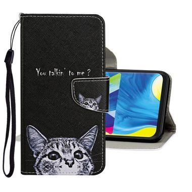 Peňaženkové kožené puzdro na Samsung Galaxy A21s - Cat