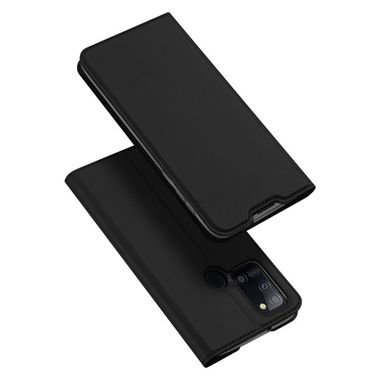 Peňaženkové kožené puzdro na Samsung Galaxy A21s - Čierny