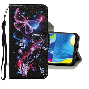 Peňaženkové kožené puzdro na Samsung Galaxy A21s - Color Butterfly