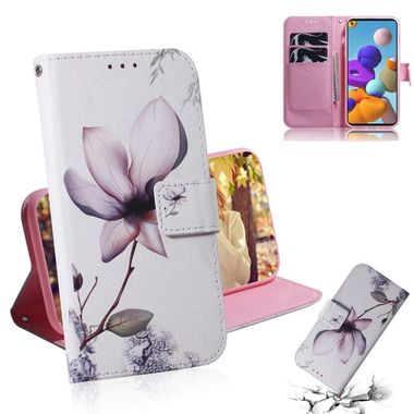 Peňaženkové kožené puzdro na Samsung Galaxy A21s - Magnolia Flower