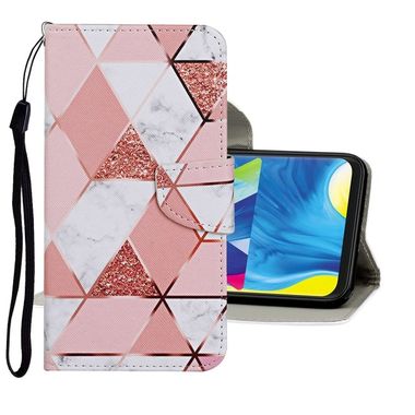 Peňaženkové kožené puzdro na Samsung Galaxy A21s - Marble