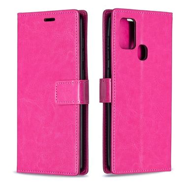 Peňaženkové kožené puzdro na Samsung Galaxy A21s - Rose Red