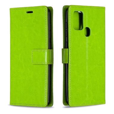 Peňaženkové kožené puzdro na Samsung Galaxy A21s - Zelený