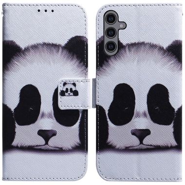 Peňaženkové kožené puzdro na Samsung Galaxy A24 - Panda