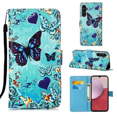 Peňaženkové kožené puzdro na Samsung Galaxy A25 5G - Caring Butterfly