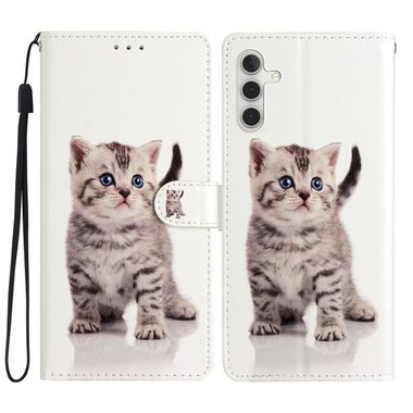 Peňaženkové kožené puzdro na Samsung Galaxy A25 5G - Little Tabby Cat