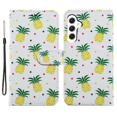 Peňaženkové kožené puzdro na Samsung Galaxy A25 5G - Pineapple