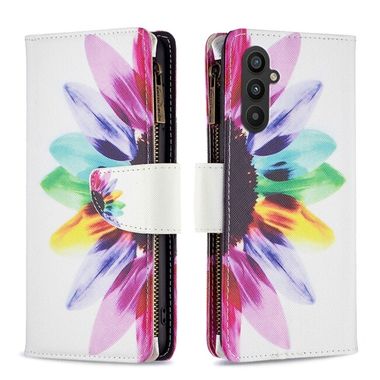 Peňaženkové kožené puzdro na Samsung Galaxy A25 5G - Sun Flower
