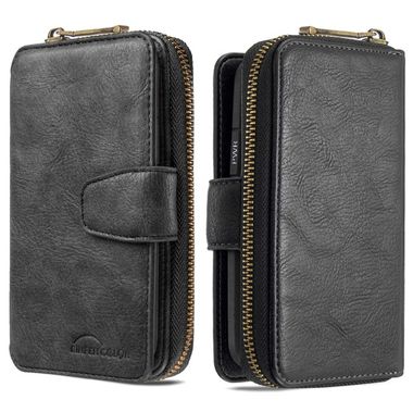 Peňaženkové kožené puzdro na Samsung Galaxy A30 - Čierny