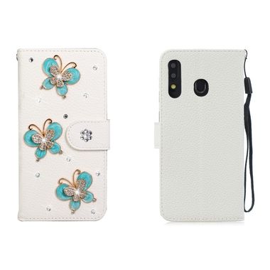 Peňaženkové kožené puzdro na Samsung Galaxy A30 - Three Butterflies