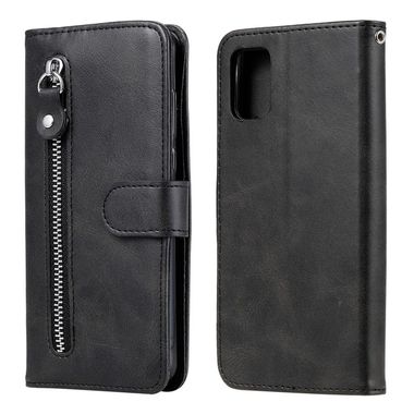Peňaženkové kožené puzdro na Samsung Galaxy A31 - Čierny