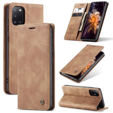 Peňaženkové kožené puzdro na Samsung Galaxy A31 - Hnedý