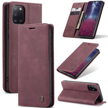 Peňaženkové kožené puzdro na Samsung Galaxy A31 - Wine Red