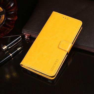 Peňaženkové kožené puzdro na Samsung Galaxy A31 - Žltý