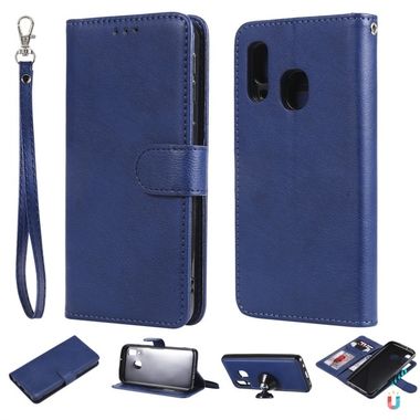 Peňaženkové kožené puzdro na Samsung Galaxy A40 - Modrý