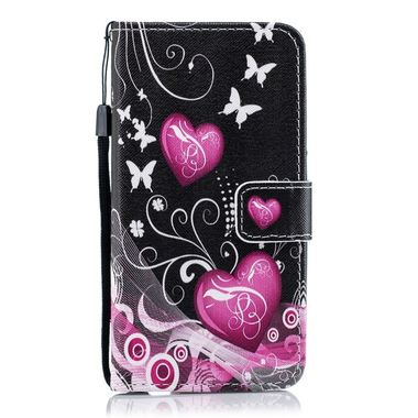 Peňaženkové kožené puzdro na Samsung Galaxy A40 - Pink hearts