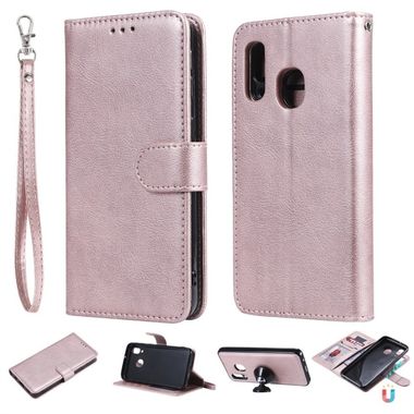 Peňaženkové kožené puzdro na Samsung Galaxy A40 - Ružovozlatý