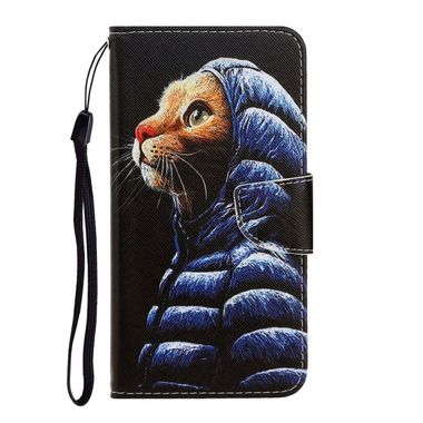 Peňaženkové kožené puzdro na Samsung Galaxy A41 - Down Jacket Cat