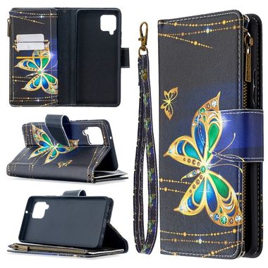 Peňaženkové kožené puzdro na Samsung Galaxy A42 5G - Big Butterfly