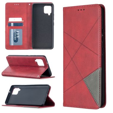 Peňaženkové kožené puzdro na Samsung Galaxy A42 5G - Červená