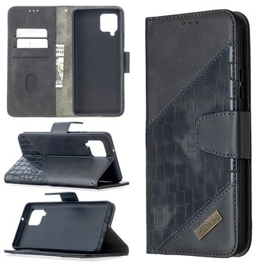 Peňaženkové kožené puzdro na Samsung Galaxy A42 5G - Čierna