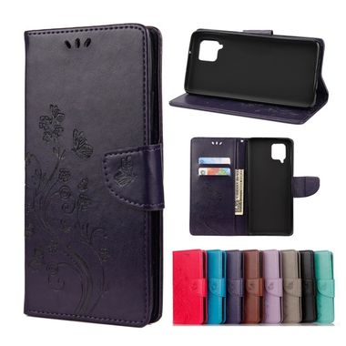 Peňaženkové kožené puzdro na Samsung Galaxy A42 5G - Deep Purple
